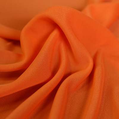 Tissu Crêpe Maille Nylon Orange – Un Tombé Fluide