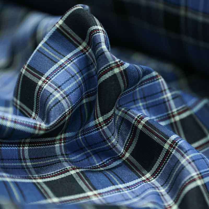 Tissu Tartan Écossais Bleu à carreaux classiques