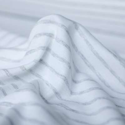 Tissu jersey coton rayé gris et blanc adapté pour toutes saisons