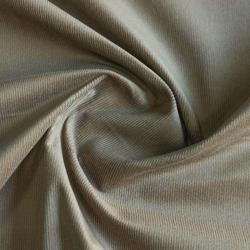 Velours côtelé taupe extensible pour couture