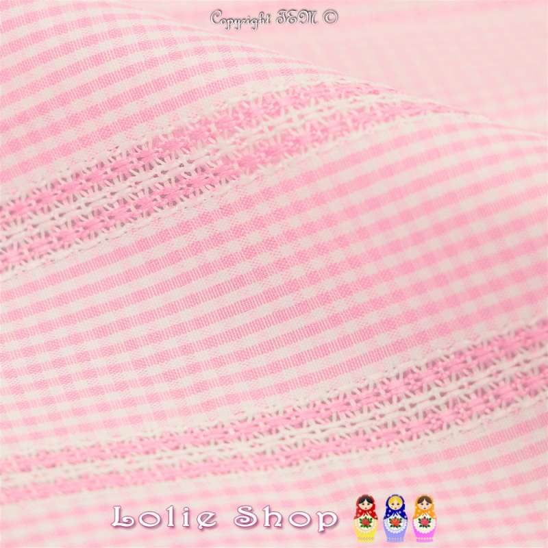 Jacquard Coton Imprimé Vichy Couleur Rose